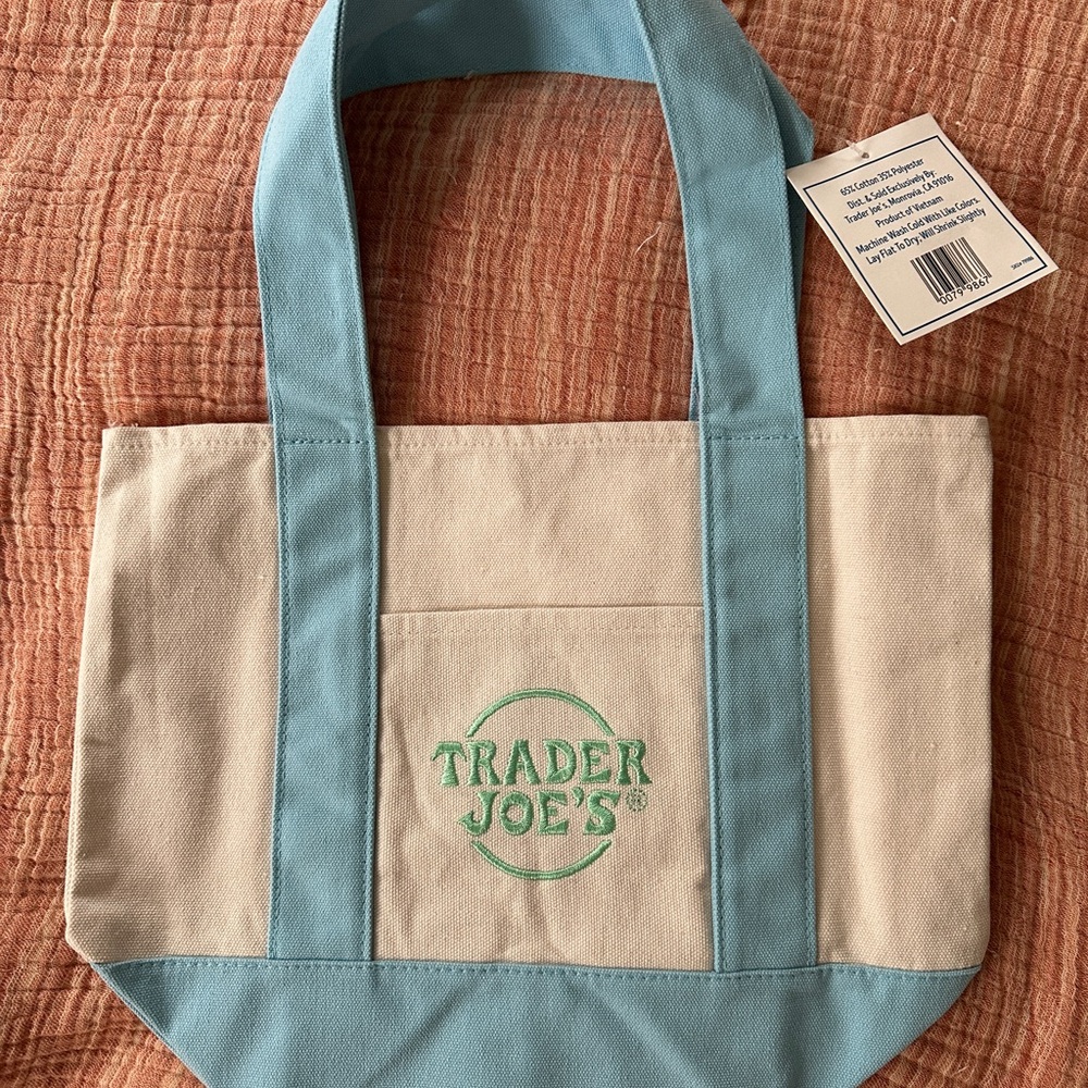 Trader Joe's Blue Pastel Mini Tote Bag